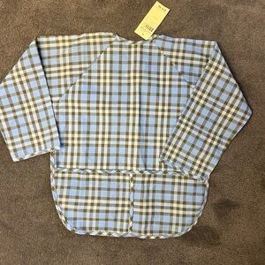 Bibs set of 2 Leveret blue gingham full bib Velcro
